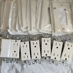Lenovo White Wall Outlet and Switch Plate Set